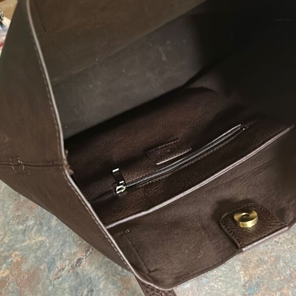 Joy Susan Megan Carry All Tote and Purse Vegan Brown Set of 2 - Picture 15 of 15